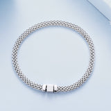 925 Sterling Silver Plated Platinum 17.0 Size Bracelet for Women