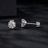 925 Sterling Silver 0.5 Carat Moissanite Earrings for Women