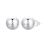 925 Sterling Silver Plated White Gold Earrings - 10mm for Women