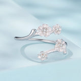 925 Sterling Silver Plated White Gold Ring for Women