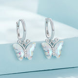 925 Sterling Silver Earrings with Resin, 23x13mm, Plated Platinum for Women