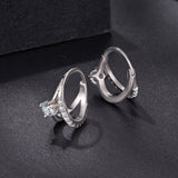 925 Sterling Silver Moissanite 0.3ct Earrings Size 1.2*0.6cm for Women