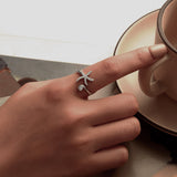 925 Sterling Silver Pavé Setting White Gold Ring for Women