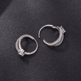 925 Sterling Silver Moissanite 0.3ct Earrings Size 1.2*0.6cm for Women
