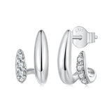 925 Sterling Silver Earrings with Pavé Setting CZ