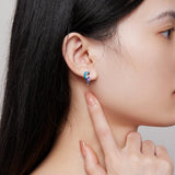 925 Sterling Silver Enamel Crafted Earrings for Women - 16x9mm