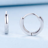925 Sterling Silver Earrings for Women - Style A, 1.1x0.2cm, Platinum Plated