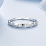 925 Sterling Silver Ring with Pavé Setting CZ, Size 6.0 for Women