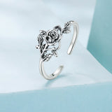 925 Sterling Silver Oxidized Adjustable Ring for Women