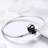 SCB 925 Sterling Silver Bracelet in Classic Style, Size 17.0 for Women