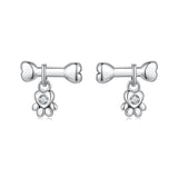925 Sterling Silver Earrings with Pavé Setting CZ in Oxidized Silver