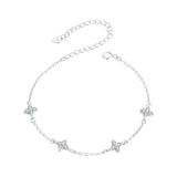 925 Sterling Silver White Gold Plated Adjustable CZ Bracelet for Women
