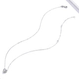 925 Sterling Silver Adjustable Cubic Zirconia Pendant Necklace for Women