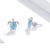 925 Sterling Silver Earrings for Women - Pavé Setting CZ with Enamel Process - 1cm