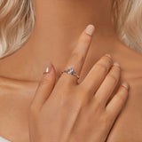 925 Sterling Silver 1.9mm Pavé Setting White Gold Plated Ring