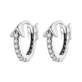 925 Sterling Silver Earrings with Pavé Setting CZ and Oxidized Finish