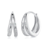 925 Sterling Silver Pavé Setting CZ Earrings for Women