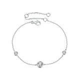 925 Sterling Silver 5mm Moissanite & 3mm Moissanite Bracelet for Women