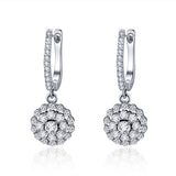 925 Sterling Silver Plated Platinum Pavé Setting CZ Earrings