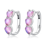 925 Sterling Silver Earrings with Transparent Glass for Women