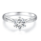 925 Sterling Silver Moissanite & Zircon Ring Size 5