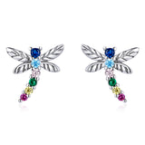 925 Sterling Silver Earrings with Pavé Setting CZ in Oxidized Silver