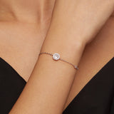 925 Sterling Silver Moissanite 0.5ct Bracelet with Pavé Setting for Women