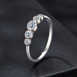 925 Sterling Silver Moissanite Ring Size 6, 0.20ct, Plated White Gold for Women