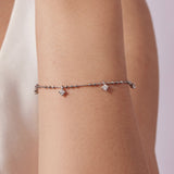 925 Sterling Silver & Moissanite Bracelet for Women - 15+6cm, Plated White Gold