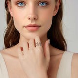 925 Sterling Silver Oxidized Silver Ring for Women