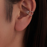 925 Sterling Silver Hoop Earrings with Pavé Setting CZ in White Gold