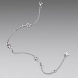 925 Sterling Silver White Gold Plated 21cm Pavé CZ Bracelet for Women