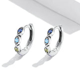 925 Sterling Silver Pavé Setting Earrings with CZ Stone
