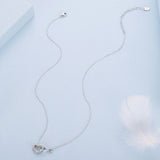 925 Sterling Silver Necklace with Pavé Setting CZ, 40+5cm, Plated White Gold, Women