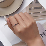 925 Sterling Silver Oxidized CZ Pavé Ring for Women