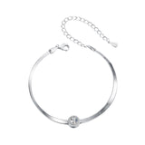 925 Sterling Silver 5.0mm Moissanite Bracelet with White Gold Plating for Women