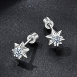 925 Sterling Silver Moissanite 0.10 Carat Earrings for Women