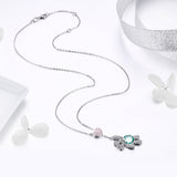 925 Sterling Silver Necklace 38-45cm with 3.1*1.3cm Pendant for Women