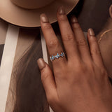 925 Sterling Silver Enamel Ring Size 6 for Women