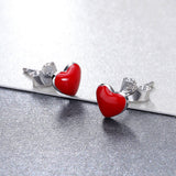 S925 Sterling Silver Plated Platinum Enamel Earrings