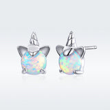 S925 Sterling Silver Earrings with Translucent Opal