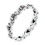 925 Sterling Silver Oxidized CZ Pavé Ring Size 6 for Women