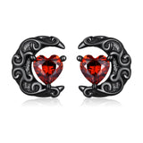 925 Sterling Silver Earrings with Pavé Setting CZ in Black Gold Plating