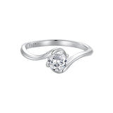 925 Sterling Silver 5mm Moissanite Ring for Women