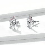 925 Sterling Silver Earrings with CZ in Pavé Setting