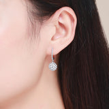 925 Sterling Silver Plated Platinum Pavé Setting CZ Earrings