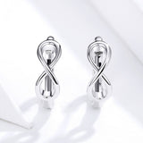 925 Sterling Silver Earrings - 1.2*0.4cm, Platinum Plated for Women