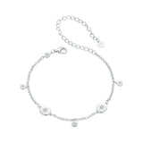 925 Sterling Silver & Plated White Gold CZ Bracelet