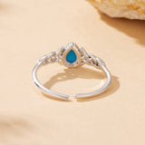 925 Sterling Silver Synthetic Turquoise Ring for Women