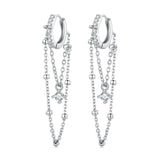925 Sterling Silver Pavé Setting CZ Earrings for Women